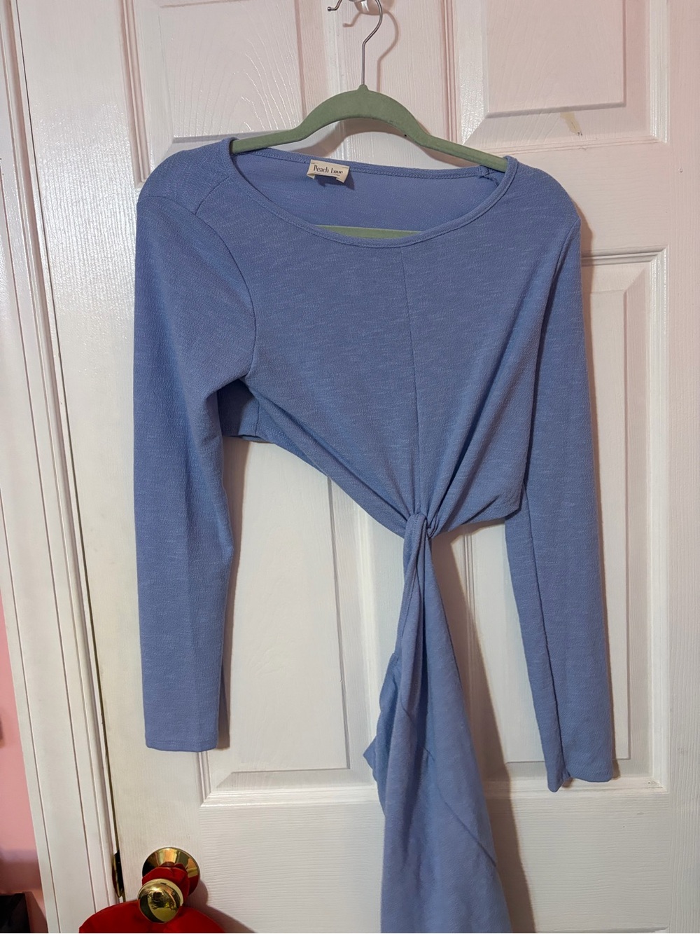 Purple Long-Sleeve Tie-Front Women’s Top